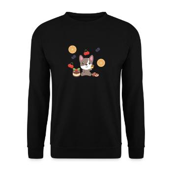 Bouledogue française - Frenchi - Bully - Nourriture - Sweat-shirt Unisexe - noir - Devant - Alina (178cm) & Michal (187cm)