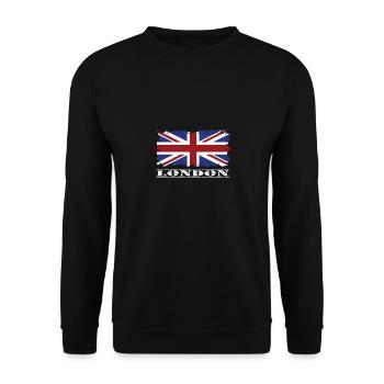 London Union Jack Great Britain Brexit Gift - Unisex Sweatshirt - black - Front - Alina (178cm) & Michal (187cm)