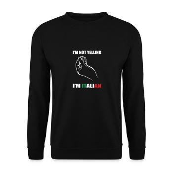 Ich Bin Italiener Ich Schreie Nicht Geschenk - Unisex Pullover - Schwarz - Vorne - Alina (178cm) & Michal (187cm)