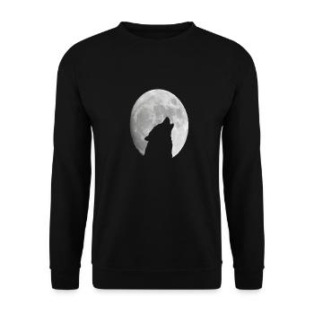 Wild Wolf Howling At The Full Moon - Unisex Sweatshirt - black - Front - Alina (178cm) & Michal (187cm)