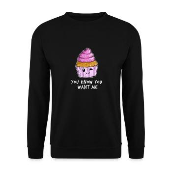 Muffin Törtchen Cupcake Kuchen Gebäck Süßigkeiten - Unisex Pullover - Schwarz - Vorne - Alina (178cm) & Michal (187cm)