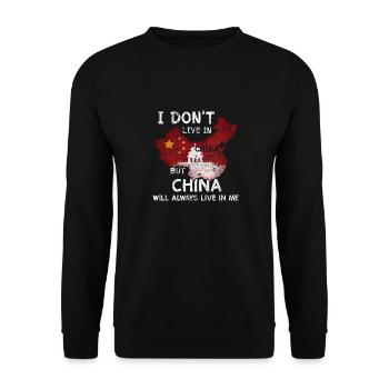 Drapeau de la Chine maison anniversaire de cadeau de Beijing - Sweat-shirt Unisexe - noir - Devant - Alina (178cm) & Michal (187cm)