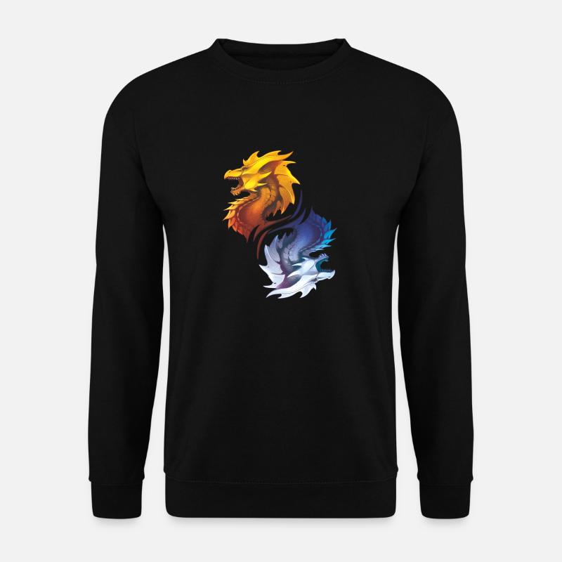 Drache Drachen Fantasy Geschenk Monster Kreatur - Unisex Pullover - Schwarz