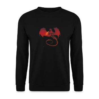 Drache Drachen Fantasy Geschenk Monster Kreatur - Unisex Pullover - Schwarz - Vorne - Alina (178cm) & Michal (187cm)
