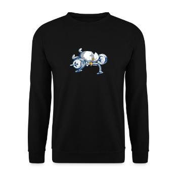 Weightlifting Fitness Sport Egg Ironic - Unisex Sweatshirt - black - Front - Alina (178cm) & Michal (187cm)