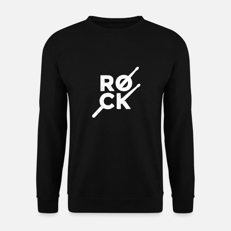 Rock text with drumsticks - Unisex Sweatshirt - black