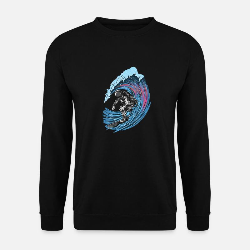 Astronaute surfeur élégant espace extérieur - Sweat-shirt Unisexe - noir