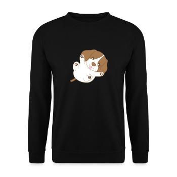 Beagle - Beagles - Pfoten - Welpe - Unisex Pullover - Schwarz - Vorne - Alina (178cm) & Michal (187cm)