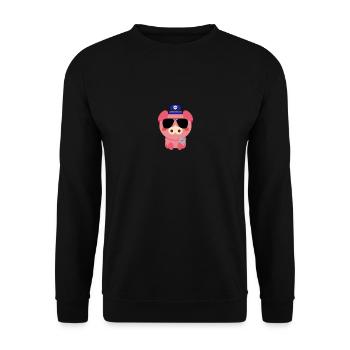 Police Pig, Sheriff Cop Policeman Police Animal - Unisex Sweatshirt - black - Front - Alina (178cm) & Michal (187cm)