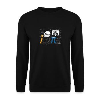Math T-Shirt Drôle Pi Soyez rationnel - Sweat-shirt Unisexe - noir - Devant - Alina (178cm) & Michal (187cm)