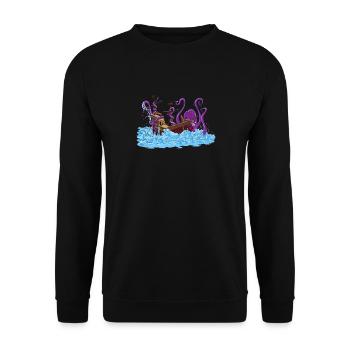 Giant Octopus Kraken Sea Monster Maritime - Unisex Sweatshirt - black - Front - Alina (178cm) & Michal (187cm)