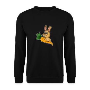 Lapin lapin carotte carotte végétalien végétarien - Sweat-shirt Unisexe - noir - Devant - Alina (178cm) & Michal (187cm)