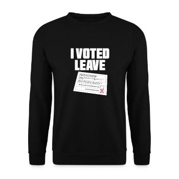 I VOTED LEAVE BREXIT - Unisex Sweatshirt - black - Front - Alina (178cm) & Michal (187cm)