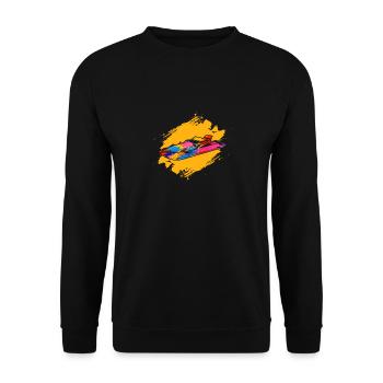 Bateau à moteur rétro - Sweat-shirt Unisexe - noir - Devant - Alina (178cm) & Michal (187cm)
