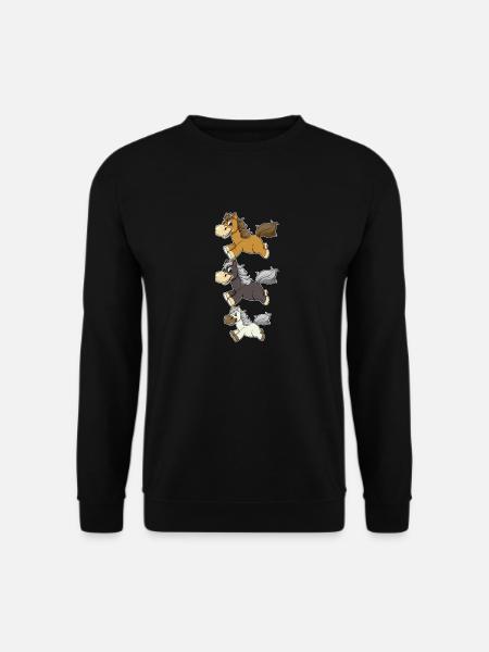 Pony Pferde Pferd Reiterin Reiter Reiten Sattel - Unisex Pullover - Schwarz
