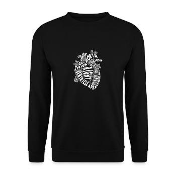 Building a heart anatomically for cardiologist - Unisex Sweatshirt - black - Front - Alina (178cm) & Michal (187cm)