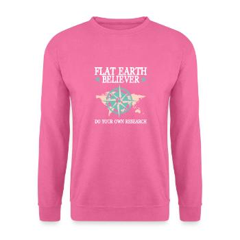 Flat Earth Flache Erde - Unisex Pullover - Pink - Vorne