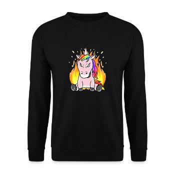 Unicorn Unicorns Horror Devil Demon Halloween - Unisex Sweatshirt - black - Front - Alina (178cm) & Michal (187cm)