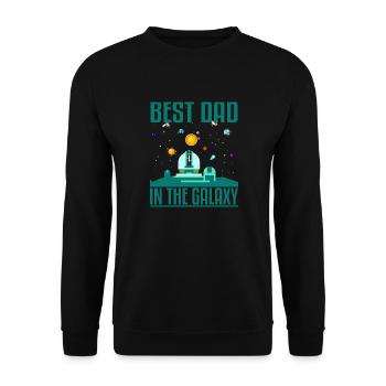 Bester Vati im Galaxie-T-Shirt - Unisex Pullover - Schwarz - Vorne - Alina (178cm) & Michal (187cm)