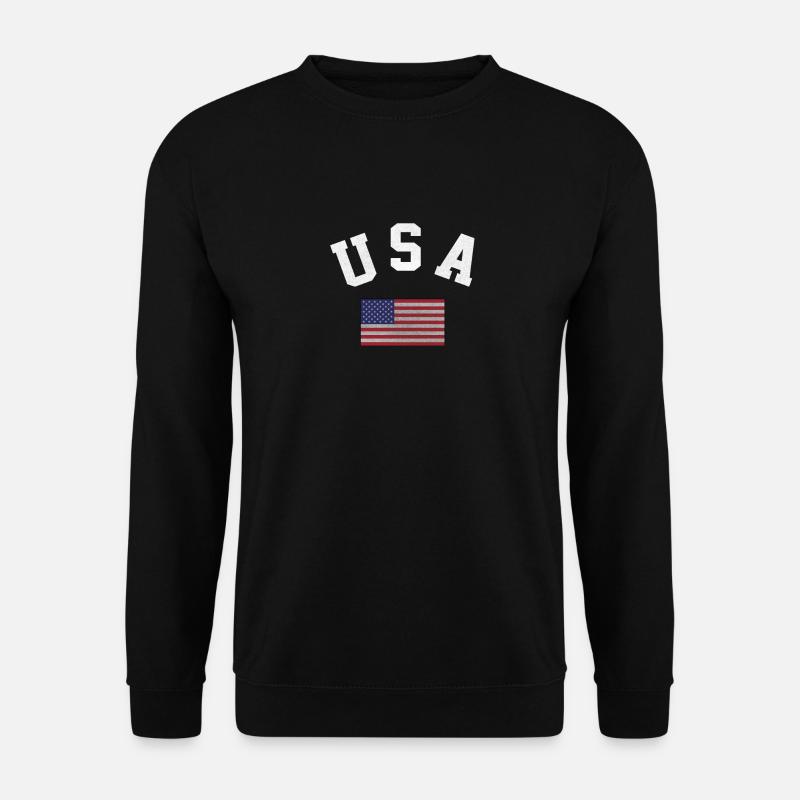 Patriotisches USA-Flaggen-T-Shirt für Juli 4. oder - Unisex Pullover - Schwarz