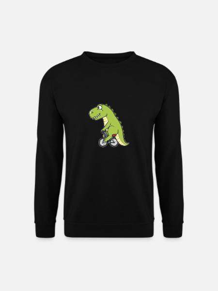 Dino Dinosaurier Fahrrad Bike T-Rex Radel Radler - Unisex Pullover - Schwarz