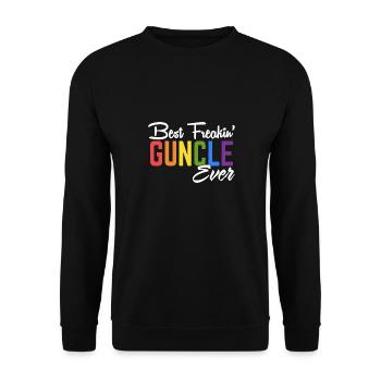 best freakin guncle color ever friend music - Unisex Sweatshirt - black - Front - Alina (178cm) & Michal (187cm)