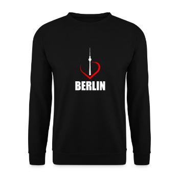 i love berlin i love berlin - Unisex Sweatshirt - black - Front - Alina (178cm) & Michal (187cm)