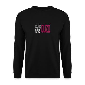 Ouzo drôle de t-shirt de fête - Sweat-shirt Unisexe - noir - Devant - Alina (178cm) & Michal (187cm)