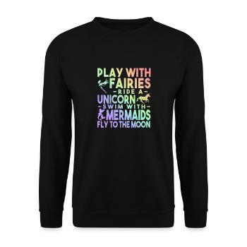 jouer avec des fées - Sweat-shirt Unisexe - noir - Devant - Alina (178cm) & Michal (187cm)