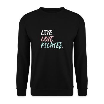 vivre l'amour pilates - Sweat-shirt Unisexe - noir - Devant - Alina (178cm) & Michal (187cm)