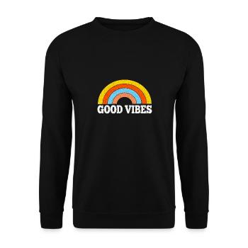 retro good vibes - Unisex Pullover - Schwarz - Vorne - Alina (178cm) & Michal (187cm)