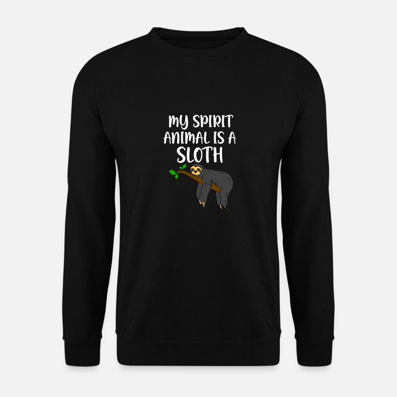 süßes Faultier mit cooler Spruch für Kinder - Unisex Pullover - Schwarz