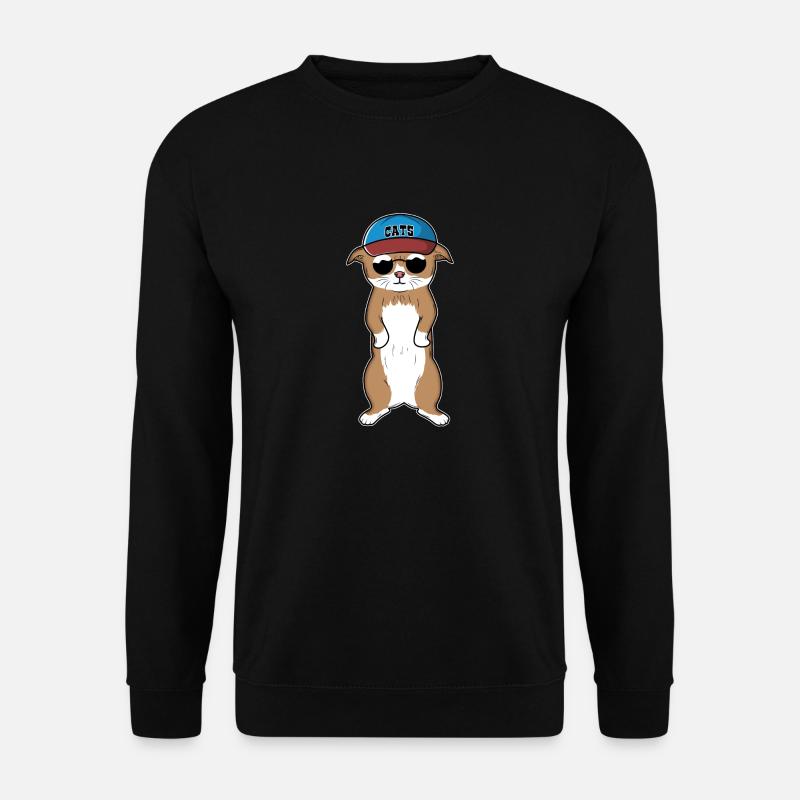 kitten with cap - Unisex Sweatshirt - black