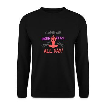 Yoga, inner peace - Unisex Sweatshirt - black - Front - Alina (178cm) & Michal (187cm)