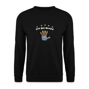 5 Jahre alt I 5. Geburtstag Geschenk Birthday - Unisex Pullover - Schwarz - Vorne - Alina (178cm) & Michal (187cm)