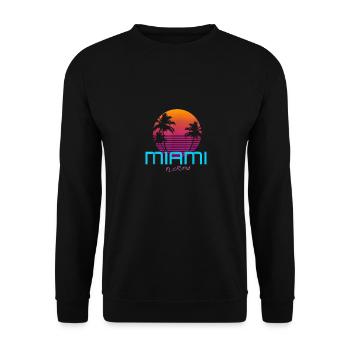 Miami Florida Retro Style - Unisex Sweatshirt - black - Front - Alina (178cm) & Michal (187cm)