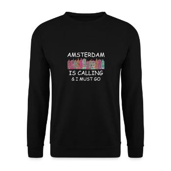 Amsterdam - Unisex Sweatshirt - black - Front - Alina (178cm) & Michal (187cm)