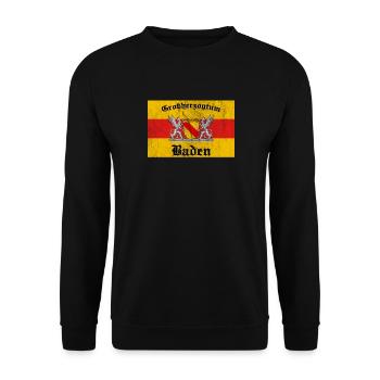 Baden Badner Land Badisch Wappen Souvenir Geschenk - Unisex Pullover - Schwarz - Vorne - Alina (178cm) & Michal (187cm)
