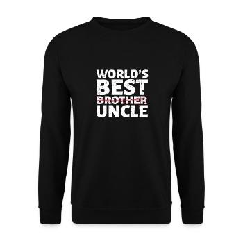 Weltbester Onkel Design Bruder befördert Geschenk - Unisex Pullover - Schwarz - Vorne - Alina (178cm) & Michal (187cm)