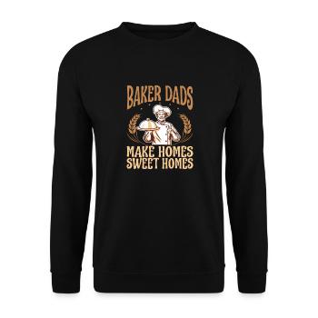 Funny baker daddy pastry chef father gift - Unisex Sweatshirt - black - Front - Alina (178cm) & Michal (187cm)