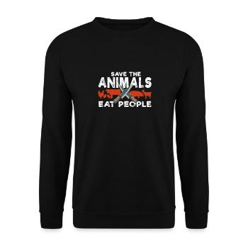 Protect Animal Vegan Protection végétale végétarienne - Sweat-shirt Unisexe - noir - Devant - Alina (178cm) & Michal (187cm)