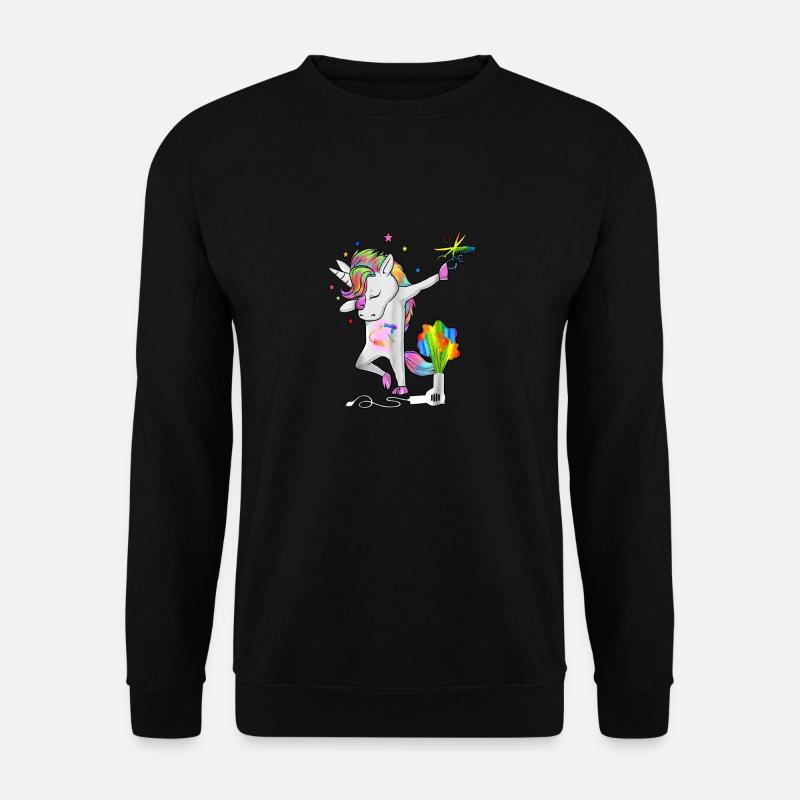 tamponneuse licorne pour coiffeur et coiffeuse - Sweat-shirt Unisexe - noir
