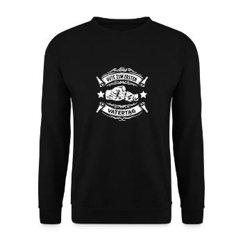 Alles Gute Zum Ersten Vatertag T-Shirt Vater Baby - Unisex Pullover - Schwarz - Vorne - Alina (178cm) & Michal (187cm)