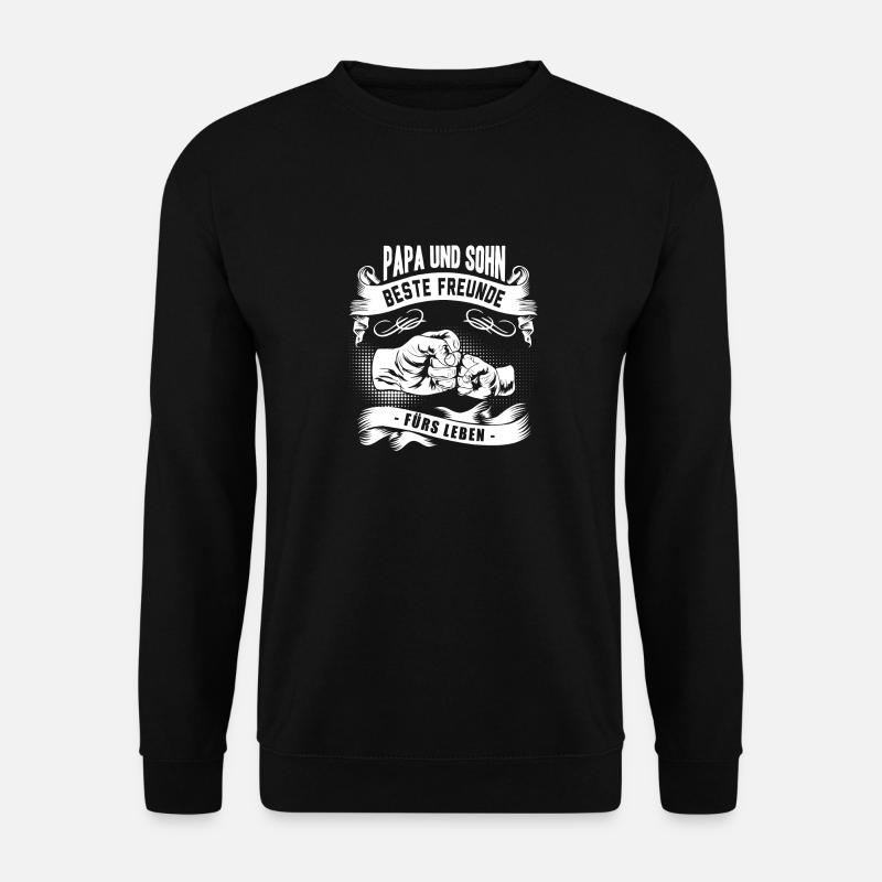 Papa Und Sohn T-Shirt Dad Partnerlook Vatertag - Unisex Pullover - Schwarz