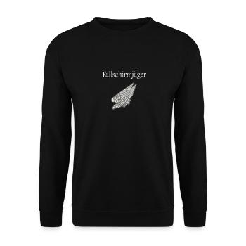 Fallschirmjäger Geschenk / Geschenkidee - Unisex Pullover - Schwarz - Vorne - Alina (178cm) & Michal (187cm)