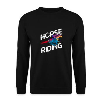 Cheval mongol - Sweat-shirt Unisexe - noir - Devant - Alina (178cm) & Michal (187cm)