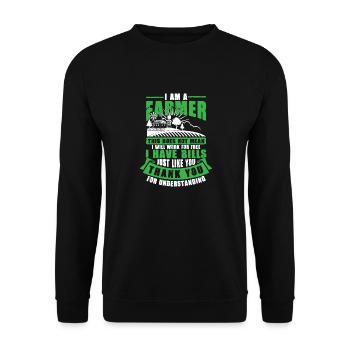 Ich bin ein Landwirt mit Rechnungen wie du auch - Unisex Pullover - Schwarz - Vorne - Alina (178cm) & Michal (187cm)