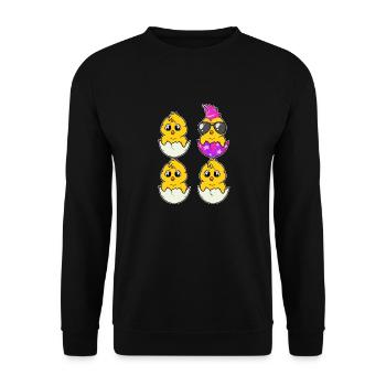 Punk Chick Chicken Chicken Punker Baby Individual - Unisex Sweatshirt - black - Front - Alina (178cm) & Michal (187cm)