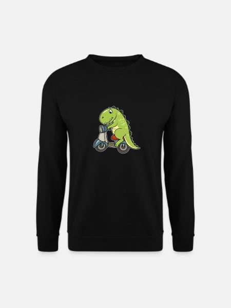 Dino Dinosaurier Scoot Moped T-Rex Mofa Roller - Unisex Pullover - Schwarz