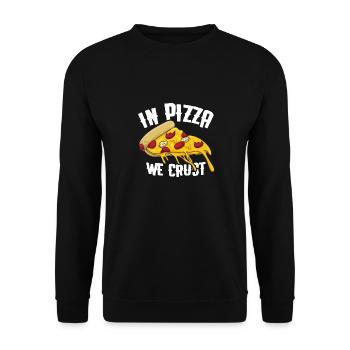 pizza - Sweat-shirt Unisexe - noir - Devant - Alina (178cm) & Michal (187cm)